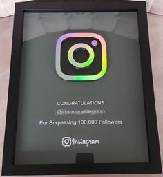 an instagram logo is displayed on the screen for followers to sign up and receive