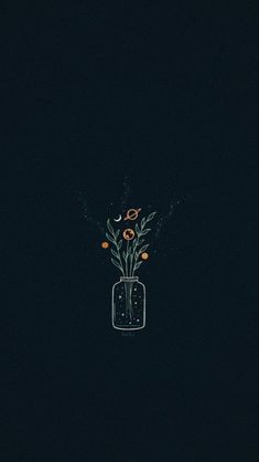 flowers in a vase on a dark background