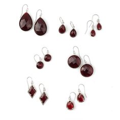 We're celebrating the month of January with beautiful Garnet Quartz earrings! You can choose your favorite gemstone shape and size to fit your style. These earrings would make a great gift for birthdays or holidays, or if you just need a bit of vibrant dark red in your jewelry fashion.The gemstones are listed in the following order:1. Large Teardrop - 18 x 25mm2. Medium Teardrop - 9 x 13mm3. Small Teardrop - 6 x 9mm4. Small Round - 10mm5. Large Round - 18mm6. Diamond Prong - 8 x 13mm7. Prong Tea Anniversary Crystal Gemstone Earrings, Anniversary Crystal Earrings, Nickel-free Ruby Jewelry For Gifts, Nickel-free Ruby Jewelry Gift, Faceted Teardrop Red Jewelry, Elegant Faceted Garnet Earrings, Nickel-free Red Crystal Earrings, Red Nickel-free Crystal Earrings, Garnet Gemstone Earrings