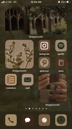 an iphone screen showing the icons for different things on it, including flowers and leaves