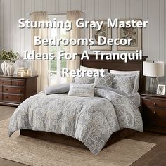 Transform your bedroom into a tranquil retreat with these stunning gray master bedroom decor ideas. From cozy bedding to elegant furniture, discover how to create a serene and stylish space with shades of gray. Elevate your bedroom design with these inspiring decor ideas. Tranquil Retreat, Elegant Furniture, Cozy Bedding, Awesome Bedrooms