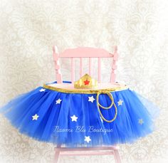 Woman Superhero, High Chair Tutu, Tulle Table Skirt, Red Birthday Party, Wonder Woman Birthday, Tulle Table