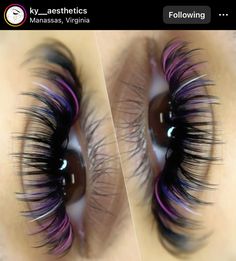 Fun Eyelash Extensions, Colorful Lashes Extensions, Eyelashes Extensions With Color, Color Eyelash Extensions Styles, Color Lash Sets, Lash Extensions Styles Color, Pink And Purple Lash Extensions, Lash Sets With Color, Colored Lash Extensions Ideas