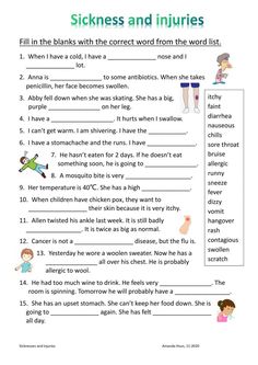 a worksheet with words and pictures on it