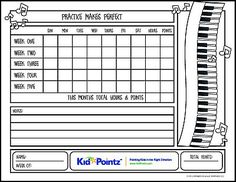 a printable worksheet for the piano teacher to practice music and writing skills