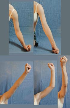 four different images of a woman stretching her legs