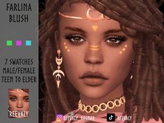 an image of a woman with dreadlocks and jewelry on her face for the game avatar