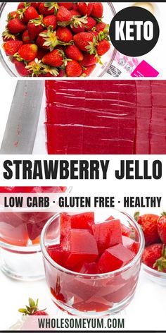 Keto Sugar Free Jello Recipe Keto Jello, Strawberry Keto, Keto Coffee Recipe, Ketogenic Desserts, Wholesome Yum