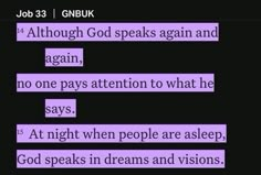 a text message that reads,'job 3 1 gnbuk although god speaks again and again again, no one pays attention to what he says