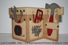 an open wallet with tools in it and the words happy birthday written on its pocket