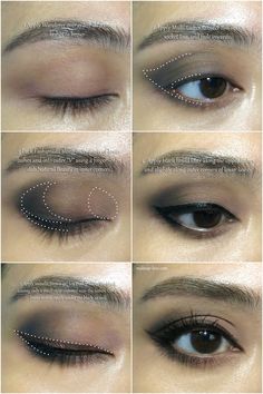 Eye Makeup For, Make Up Smoky Eyes, Natural Dark Makeup Look, Eye Makeup Tutorial Step By Step, Down Turned Eye Makeup, Smoky Makeup Tutorial, Smoky Makeup Looks, Deep Set Eye Makeup, Eye Makeup Step By Step