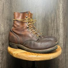 Vintage Red Wing Leather Boots Mens Workwear Boots Irish Setter Logger Lineman Boots Steel Toe Red Wing Boots Made In Usa These Go Great With Workwear Pants Or Selvedge Jeans For An Americana Indie Streetwear Look Good Used Condition With Lots Of Life Left Please See Photos For Wear Tagged 8.5 Mens With A Wide Toe Boxy Ee Lineman Boots, Vintage Hiking Boots, Workwear Boots, Indie Streetwear, Wing Boots, Red Wing Boots, Workwear Pants, Red Wing Shoes, Mens Workwear