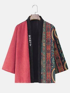 Kimono Fashion Street Style Casual, Kimono Outfit Japanese, Japanese Fashion Casual, Outfits Japanese, Loose Kimono, Patchwork Kimono, Embroidery Patchwork, Mode Kimono