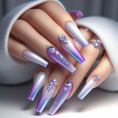 💅💅💅Most unique nail designs 💅💅💅Made with AI @Copyright by �អាណាចក្រសម្រស់ [[ Beauty Empire ]] 🇰🇭 Daisy Acrylic Nails, New Year Nails, Summer Nail Ideas, Pastel Nails Designs, Purple Nail Art, Wow Nails, Purple Nail Designs, Ombre Acrylic Nails, Stylish Nails Designs