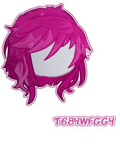 the head of a girl with pink hair