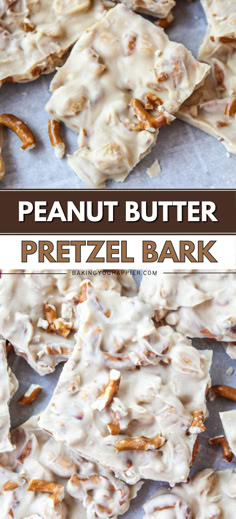 this peanut butter pretzel bark is the perfect snack to eat for breakfast or dessert