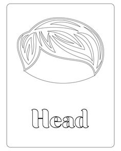 a coloring page with the word head