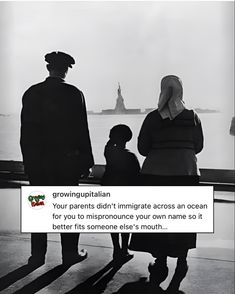 three people standing next to each other with the caption grownupitalian your parents didn't imagie your own name so it better than its someone else's mouth