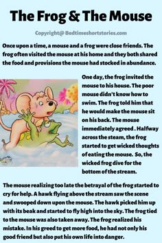 the frog and the mouse story is shown in this page with information about how to use it