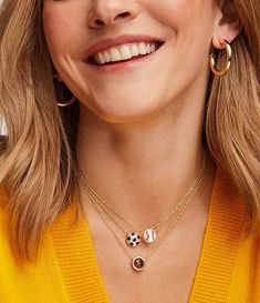 Kendra Scott Soccer Short Pendant Necklace | Dillard's Adjustable Necklaces With Charms, Detachable Round Pendant Charm Necklaces, Short Pendant Necklace, Soccer Shorts, Affordable Luxury, Dillard's, Kendra Scott, Game Day, Soccer