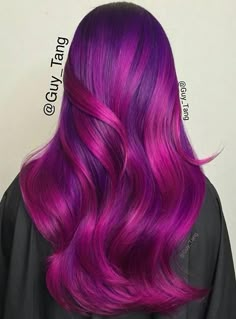 Guy Tang's Best Instagram Pics of 2015 | Modern Salon Guy Tang Hair, Magenta Hair, Beautiful Hair Color, Hair Color Purple, Colored Hair, Hair Dye Colors, Bright Purple