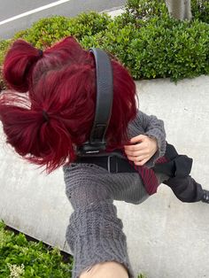 Fuschia Red Hair, Hairdye Inspo Alt, Alt Hair Inspo Color, Red Grunge Hair, Curly Hair Color Ideas Red, Bright Dyed Hair, Alt Dyed Hair, Fun Colored Hair, Tri Color Hair