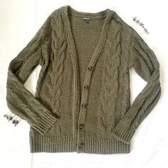 Like New, No Issues Or Flaws. Washes But Never Worn. Green Casual Cable Knit Cardigan, Casual Cable Knit Button-up Top, Button Cardigan, Wild Fable, Colorful Sweaters, Cardigan Sweater, Sweater Cardigan, Sweaters & Cardigans, Cardigans