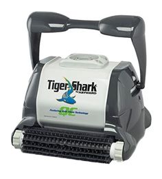 the tiger shark robotic pool cleaner is on display