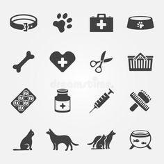 dog and cat icons on white background