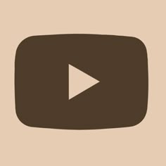 a brown square with a white arrow on it's center and the word youtube below