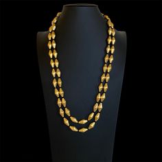 Dolki beads necklace. Made with brass. length adjustable Traditional Cheap Long Beaded Necklaces, Dolki Beads Necklace, Poosalu Necklace, Dholki Beads, Maharashtrian Jewellery, Black Beaded Jewelry, Designer Party Wear Dresses, Party Wear Dresses, Beads Necklace