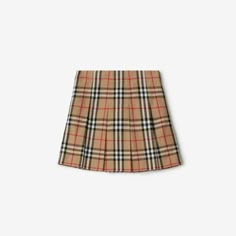 Check Cotton Pleated Skirt in Archive Beige | Burberry® Official Burrbery Skirt, Classic Cotton Pleated Mini Skirt, Classic Cotton Mini Pleated Skirt, Classic Pleated Cotton Mini Skirt, Classic Cotton Lined Mini Skirt, Classic Cotton Mini Skirt With Lining, Tan Plaid Skirt, Work Lookbook, Burberry Clothes