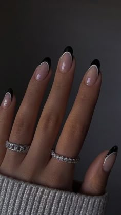 Black And White Nail, Formal Nails, Almond Acrylic Nails, White Nail, Short Acrylic Nails Designs, Prom Nails, Classy Nails