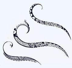 an artistic drawing of some kind of curved object in black and white with designs on it