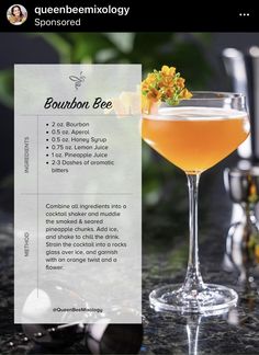 Bartender Drinks Recipes, Bartender Drinks, Manhattan Cocktail, Aromatic Bitters, Bourbon Cocktails, Mixed Drinks Recipes, Fall Cocktails, Cocktail Drinks Recipes