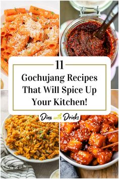 Collage of 4 gochujang recipes.