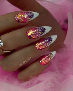 ⚜️ИРКУТСК ⚜️МАНИКЮР⚜️ОБУЧЕНИЕ ⚜️ | Мк в закрытом аккаунте 💣💣… | Instagram Pink Nails Glitter, Sparkle Nail Art, Music Festival Nails, Christmas Month, Fall Almond Nails, Pink White Nails, Ombre Nail Art Designs, Candy Nails, Pink Glitter Nails