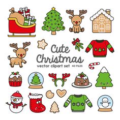 cute christmas clipart set 40 files