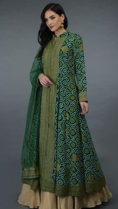 Bandhani Dress, Style Guru, Cotton Kurti Designs, Indian Gowns Dresses, Kurti Neck Designs