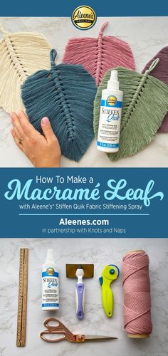 how to make a macram leaf with aldenes glue and twine yarn