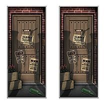 there are two doors with signs on them