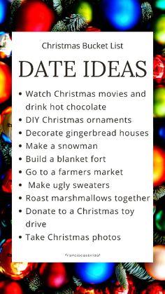 the christmas list for date ideas