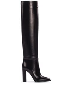 Find LE SILLA 110mm Leather Boots on Editorialist. black nappa leather high heel almond toe pull-on style Black Leather Heels Boots, Black Boots With Heels, Preppy Inspo, Ladies Heels, Leather Boots Black, Black Thigh High Boots, Leather High Heel Boots, Luxury Boots, Winter Heels