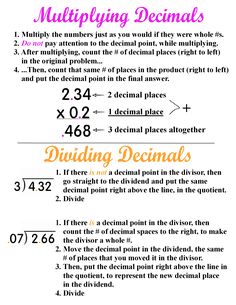 the rules for multiplying and dividing numbers