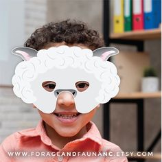 This listing is for a  >>  WHITE SHEEP / LAMB  << Printable Mask.You will receive high resolution PDF files that you can print at home to create your own paper mask.PLEASE NOTE: This is a digital only item, nothing will be shipped. What You Get:>> Large Size Mask (adults + larger children)>> Small Size Mask (smaller kids)>> Instructions PagePDF files are set up to be printed at 100% scaling on 8.5"x11" paper, but can also be printed on A4 size.You will need Adobe Ac Living Nativity, Pokemon Masks, Sheep Mask, Printable Halloween Masks, Printable Animal Masks, Printable Mask, Lamb Chop, Printable Masks, Cat Printable