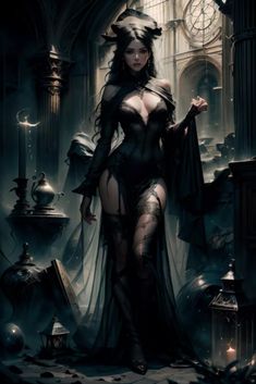 Inspo Drawing, Fantasy Gowns, Character Building, Gothic Girls, Dnd Characters, Character Concept, Dark Art, Dark Fantasy, Art Reference