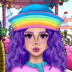 Nievecita Arcoiris 🍨🌈 strawberry shortcake rainbow sherbet Rainbow Sherbet Strawberry Shortcake, Rainbow Sherbet, Fan Art Drawing, Character Drawing