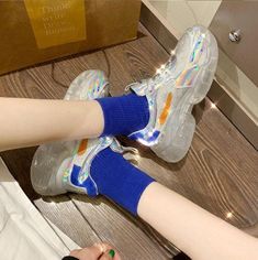 Transparent Sneakers, Soft Egirl Outfits, Aesthetic Clothing Stores, Egirl Outfits, Clear Shoes, Mesh Fashion, Mesh Heels, Summer Sneakers, Jelly Shoes