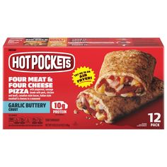 hot pockets four meat and four cheese pizza wrap, 12 count each pack per box