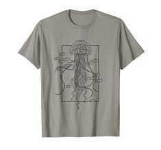 PRICES MAY VARY. Graphic shows jellyfish and fishes in sea. Lightweight, Classic fit, Double-needle sleeve and bottom hem Jellyfish Shirt, Selling Apps, Stamp Carving, Bleach Art, Screen Printing Shirts, Tshirt Art, Build Your Brand, Art Shirts, Luxury Store